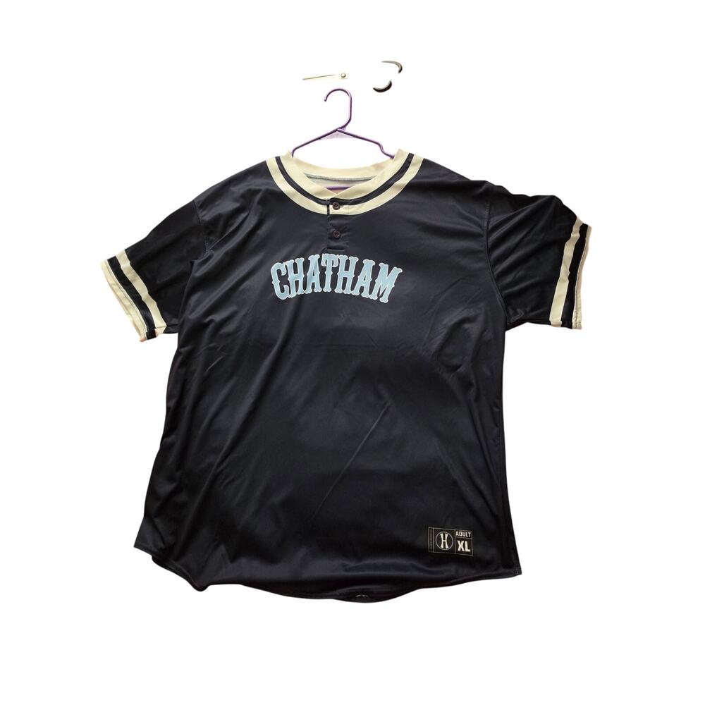 Cal Ripken Baseball Chatham Navy Blue Henley Jersey Shirt Vintage Sports XL